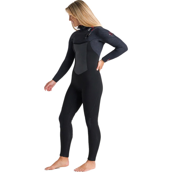 C-Skins Womens ReWired 6/5mm Chest Zip Hættevåddragt C-RW65WH - Black / Crimson